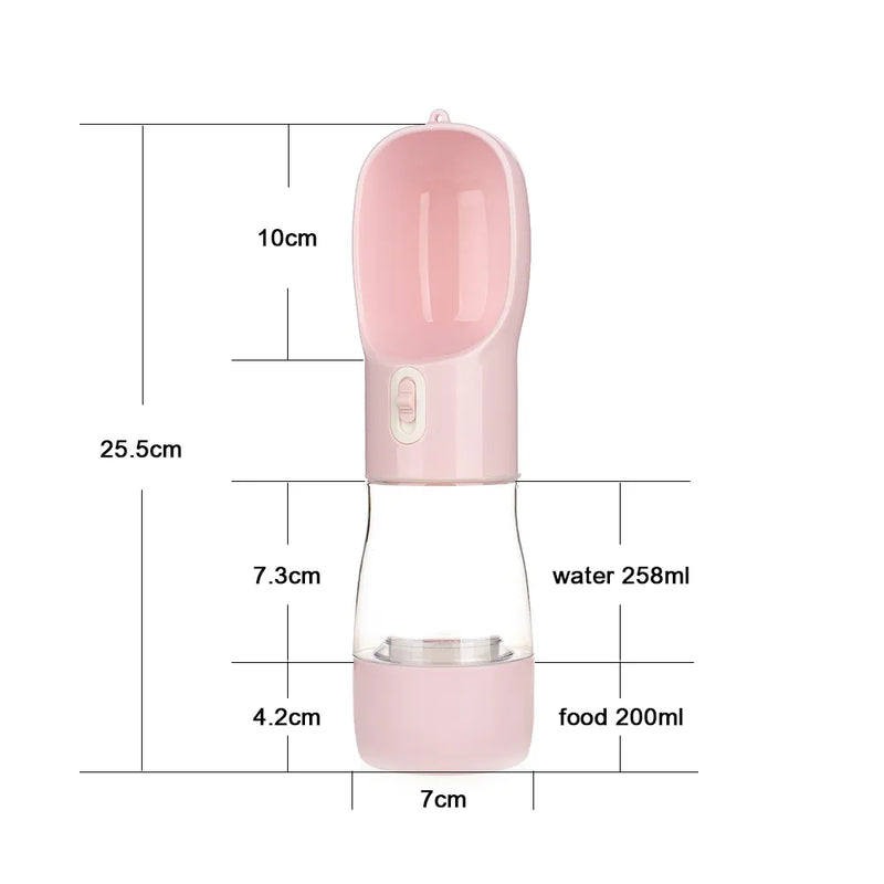 Garrafa Portátil Pet - Agua e Ração - Prático