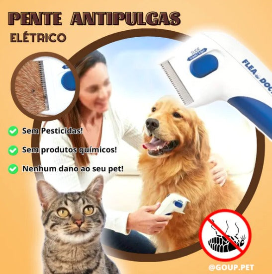 Pente Elétrico Brush - Antipulgas Pet