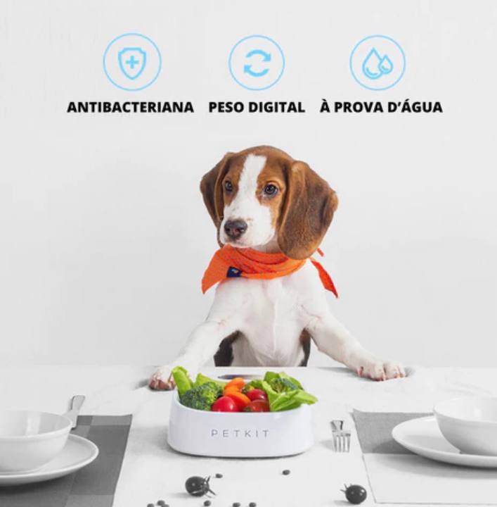 Tigela Inteligente Pet - Antibacteriana e Digital - Moderna